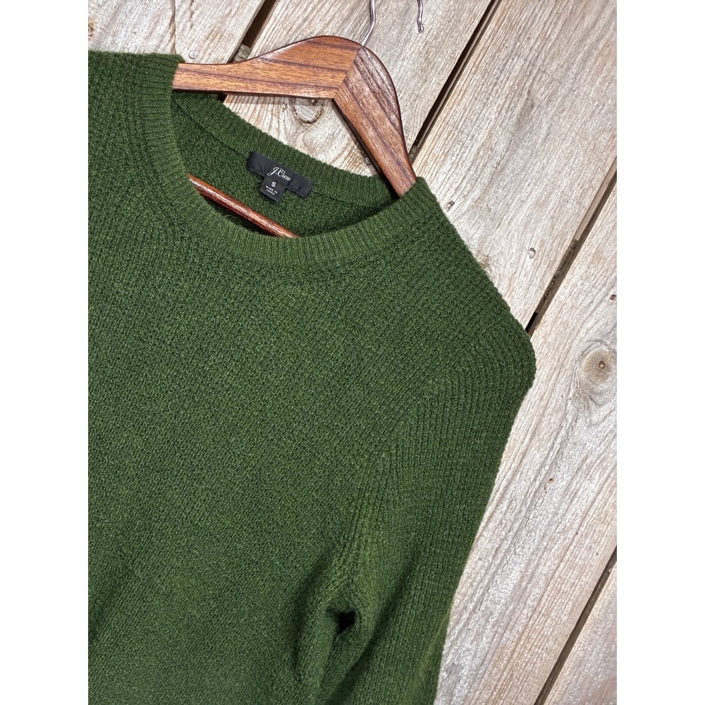 J.Crew Womens Forest Green Merino Wool Alpaca Blend Crewneck Sweater AF002 S